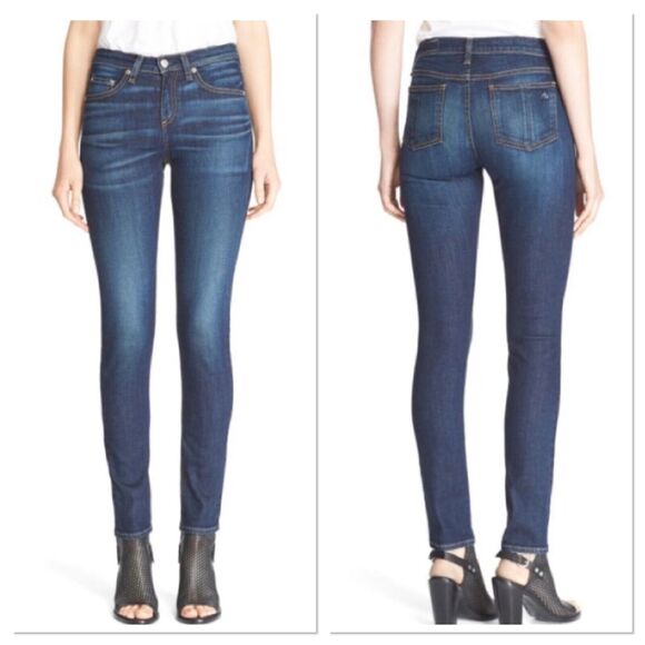 Rag & Bone Jeans Revolve High Rise Skinny Clean Kingsbury Pants Womens Size 29 - Picture 2 of 10